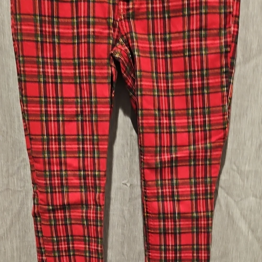 Ralph Lauren Girls Red Plaid Stretch Jeans